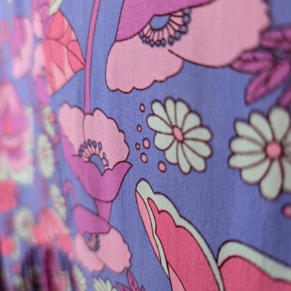 NWT 2XL Plus Size Edin Floral Pink Purple Blue Boho Flowy Maxi Dress - Picture 8 of 10